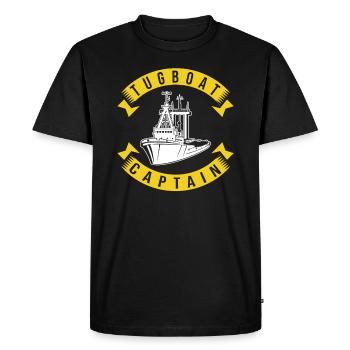 Tugboat Captain - Men's Premium Organic T-Shirt - black - Front - Nico (187cm)