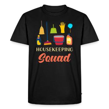 Housekeeping Squad - Men's Premium Organic T-Shirt - black - Front - Nico (187cm)