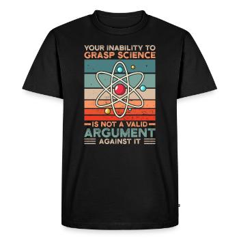 Science Saying - Men's Premium Organic T-Shirt - black - Front - Nico (187cm)