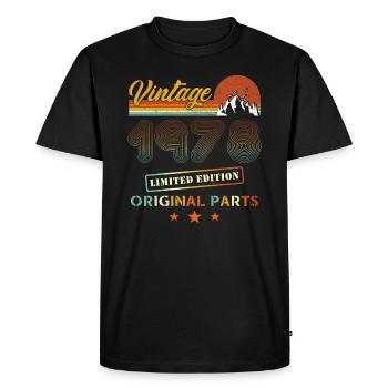 Vintage 1978 Rétro anniversaire - T-shirt Premium bio Homme - noir - Devant - Nico (187cm)