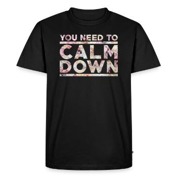 Calm Down - T-shirt Premium bio Homme - noir - Devant - Nico (187cm)