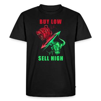 Investor Shares - Men's Premium Organic T-Shirt - black - Front - Nico (187cm)