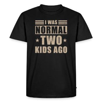 Maman drôle de sort deux enfants - T-shirt Premium bio Homme - noir - Devant - Nico (187cm)