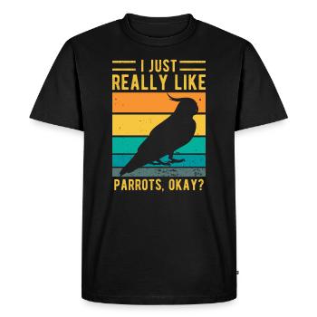 parrot - Men's Premium Organic T-Shirt - black - Front - Nico (187cm)