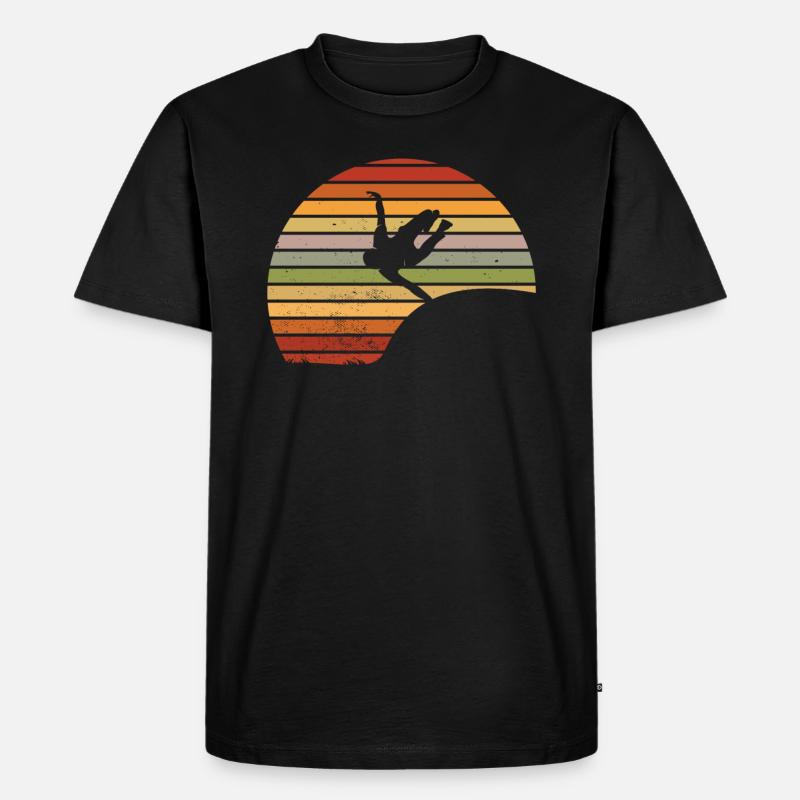 Parkour Retro - Männer Premium Bio T-Shirt - Schwarz