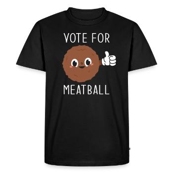 meatball - Men's Premium Organic T-Shirt - black - Front - Nico (187cm)