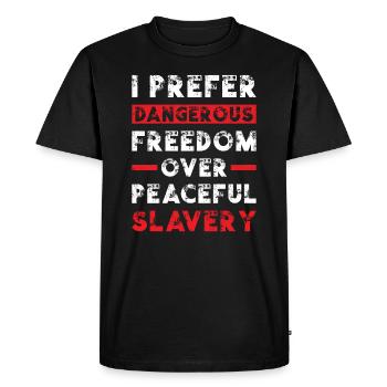 Freedom over Fear - T-shirt Premium bio Homme - noir - Devant - Nico (187cm)