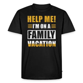Vacances en famille sort drôle - T-shirt Premium bio Homme - noir - Devant - Nico (187cm)