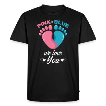 Pink or Blue we love you - T-shirt Premium bio Homme - noir - Devant - Nico (187cm)