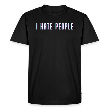 Je déteste les gens - T-shirt Premium bio Homme - noir - Devant - Nico (187cm)