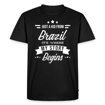 Brésil - T-shirt Premium bio Homme - noir - Devant - Nico (187cm)