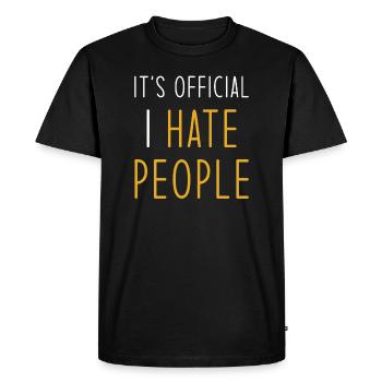 Je déteste les gens - T-shirt Premium bio Homme - noir - Devant - Nico (187cm)
