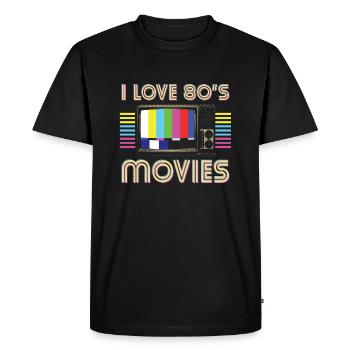 J’adore les films des années 80 - T-shirt Premium bio Homme - noir - Devant - Nico (187cm)
