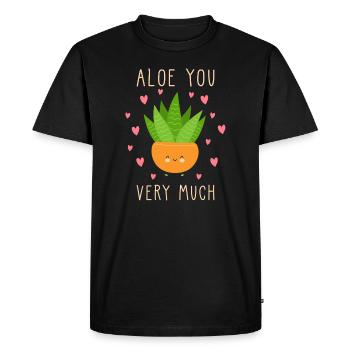 Aloe vera saying funny aloe very much - Men's Premium Organic T-Shirt - black - Front - Nico (187cm)