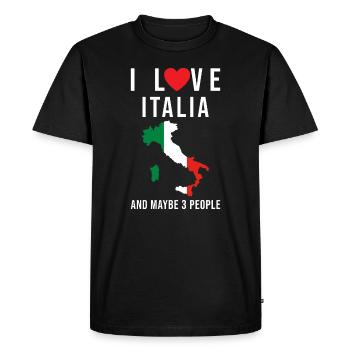 J'aime le drapeau italien de l'Italie - T-shirt Premium bio Homme - noir - Devant - Nico (187cm)