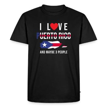 Porto Rico J'aime Porto Rico - T-shirt Premium bio Homme - noir - Devant - Nico (187cm)