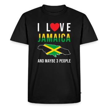 Jamaïque j'aime la Jamaïque - T-shirt Premium bio Homme - noir - Devant - Nico (187cm)