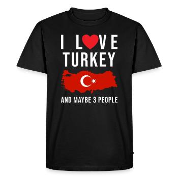 Turquie j'aime la Turquie - T-shirt Premium bio Homme - noir - Devant - Nico (187cm)