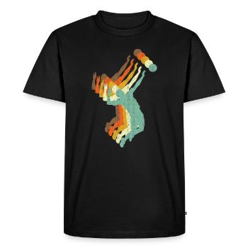Volley-ball rétro style - T-shirt Premium bio Homme - noir - Devant - Nico (187cm)