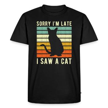 Chat drôle de sort - T-shirt Premium bio Homme - noir - Devant - Nico (187cm)