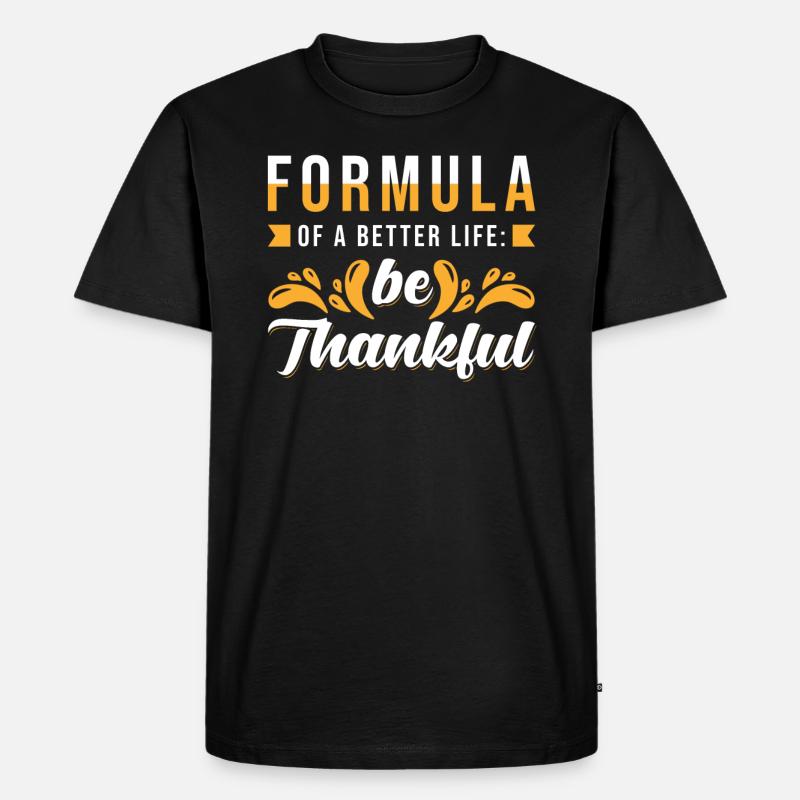 Dankbarkeit Spruch Dankbar - Männer Premium Bio T-Shirt - Schwarz