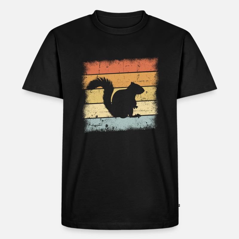 Eichhörnchen Retro Design - Männer Premium Bio T-Shirt - Schwarz