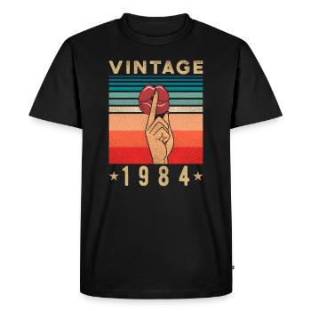 1984 Birthday Gift Retro Woman - Men's Premium Organic T-Shirt - black - Front - Nico (187cm)