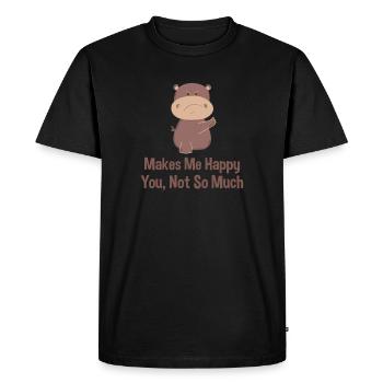 Hippo funny - Men's Premium Organic T-Shirt - black - Front - Nico (187cm)