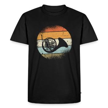 Horn - T-shirt Premium bio Homme - noir - Devant - Nico (187cm)