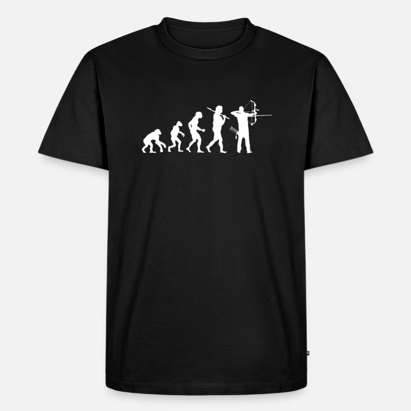 Evolution Bogenschießen - Männer Premium Bio T-Shirt - Schwarz