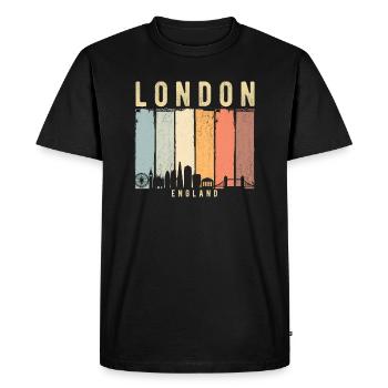 Londres Skyline - T-shirt Premium bio Homme - noir - Devant - Nico (187cm)