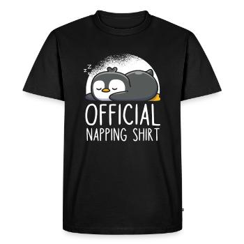 Official sleep shirt penguin - Men's Premium Organic T-Shirt - black - Front - Nico (187cm)
