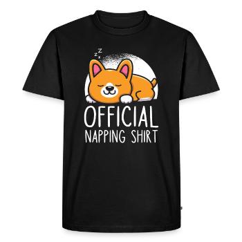 Official sleep shirt dog - Men's Premium Organic T-Shirt - black - Front - Nico (187cm)