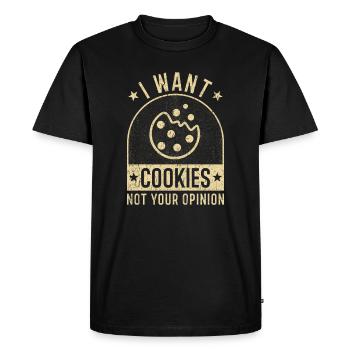 Cookies cookies drôle de sort cookie humour - T-shirt Premium bio Homme - noir - Devant - Nico (187cm)