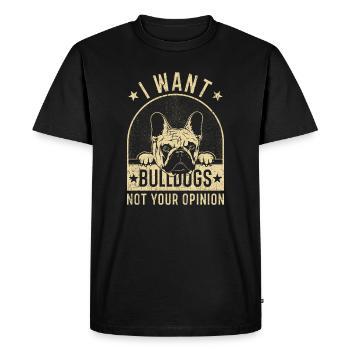 Bulldog Buldogs Bulldogs sort drôle - T-shirt Premium bio Homme - noir - Devant - Nico (187cm)