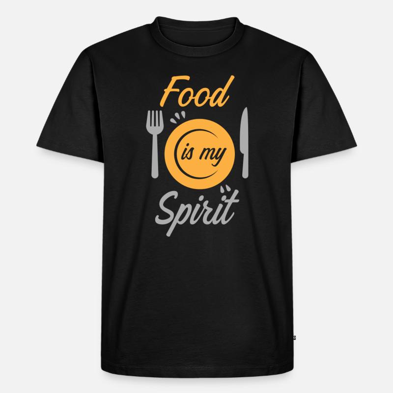 Essen Spruch lustig - Männer Premium Bio T-Shirt - Schwarz
