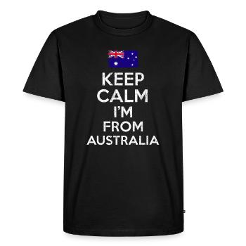 Australia Keep Calm - Men's Premium Organic T-Shirt - black - Front - Nico (187cm)