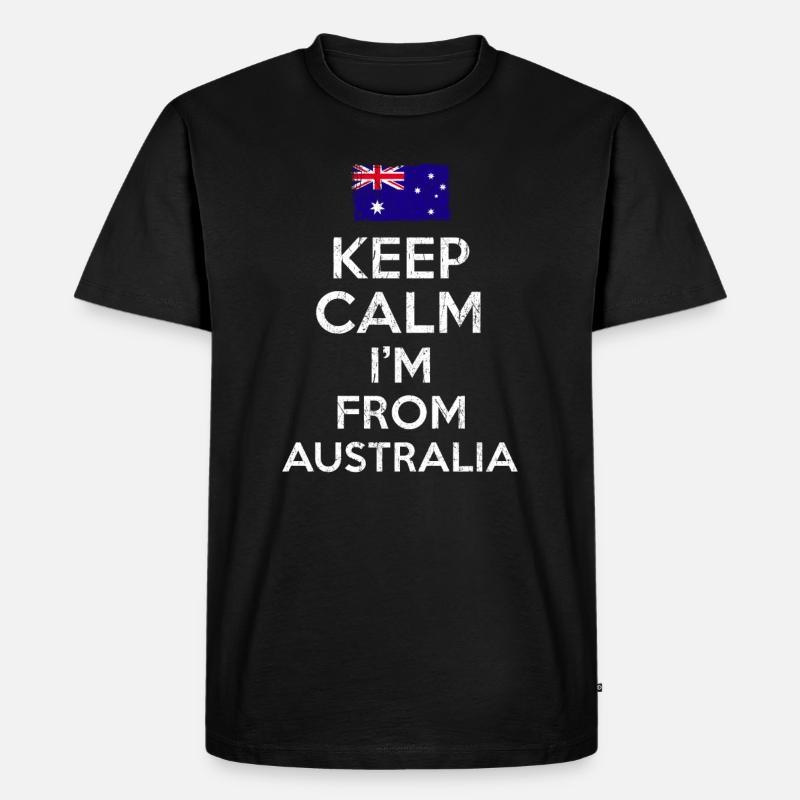 Australia Keep Calm - Männer Premium Bio T-Shirt - Schwarz