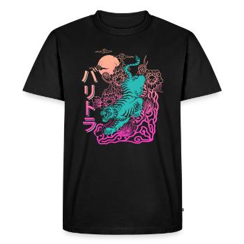 Tiger Japan Vaporwave Aesthetic - T-shirt Premium bio Homme - noir - Devant - Nico (187cm)