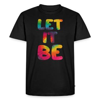 Hippie saying Let it be - Men's Premium Organic T-Shirt - black - Front - Nico (187cm)