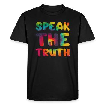 Hippie Proverbe Speak the truth - T-shirt Premium bio Homme - noir - Devant - Nico (187cm)