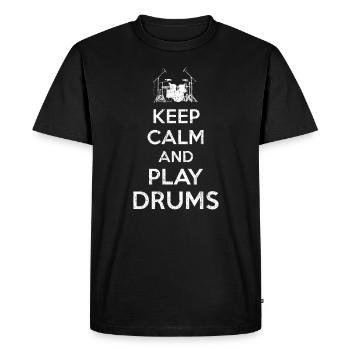 Keep Calm Drummer - T-shirt Premium bio Homme - noir - Devant - Nico (187cm)
