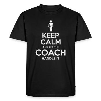 Keep Calm Coach - T-shirt Premium bio Homme - noir - Devant - Nico (187cm)