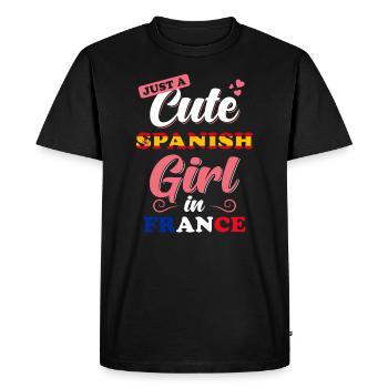 Spain France Saying - Men's Premium Organic T-Shirt - black - Front - Nico (187cm)