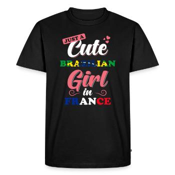 Brésil France Proverbe - T-shirt Premium bio Homme - noir - Devant - Nico (187cm)