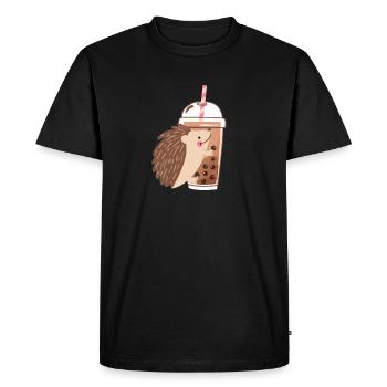 Bubble Tea Hedgehog - Men's Premium Organic T-Shirt - black - Front - Nico (187cm)