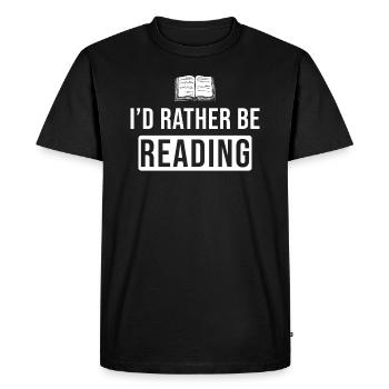 Reading Hobby Gift Book Saying - Men's Premium Organic T-Shirt - black - Front - Nico (187cm)