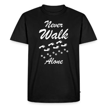 Never walk alone dog gift - Men's Premium Organic T-Shirt - black - Front - Nico (187cm)