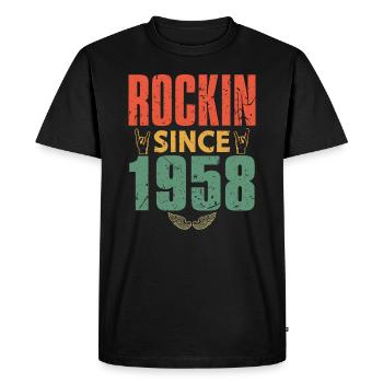 Birthday 1958 Spruch Rock - Men's Premium Organic T-Shirt - black - Front - Nico (187cm)
