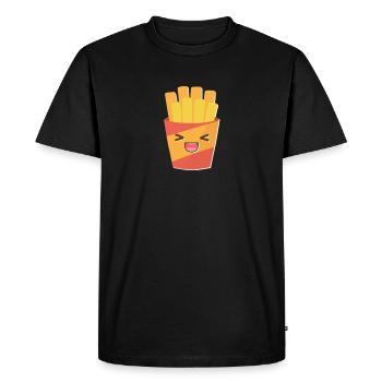 Frites Kawaii Fast Food - T-shirt Premium bio Homme - noir - Devant - Nico (187cm)